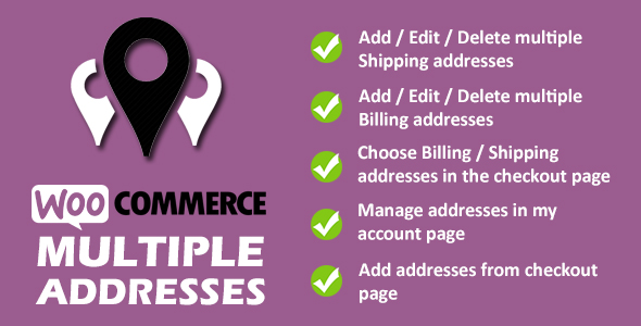 WooCommerce Multiple Addresses Preview Wordpress Plugin - Rating, Reviews, Demo & Download