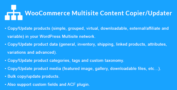 WooCommerce Multisite Content Copier/Updater Preview Wordpress Plugin - Rating, Reviews, Demo & Download