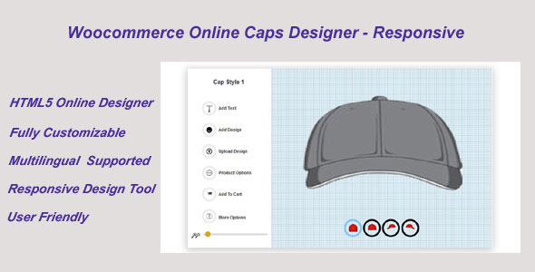 Woocommerce Online Caps Designer – Responsive Preview Wordpress Plugin - Rating, Reviews, Demo & Download