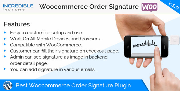 Woocommerce Order Signature Preview Wordpress Plugin - Rating, Reviews, Demo & Download
