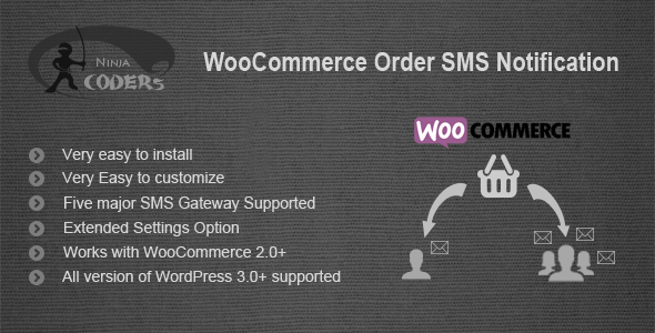 WooCommerce Order SMS Notification Preview Wordpress Plugin - Rating, Reviews, Demo & Download