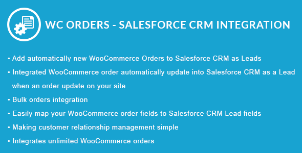 WooCommerce Orders – Salesforce CRM Integration Preview Wordpress Plugin - Rating, Reviews, Demo & Download