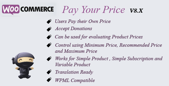 WooCommerce Pay Your Price Preview Wordpress Plugin - Rating, Reviews, Demo & Download