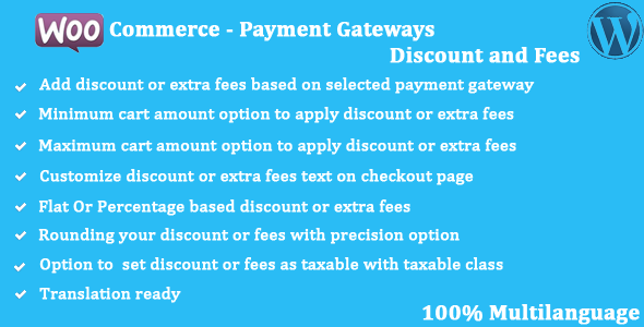 WooCommerce – Payment Gateways Discount And Fees Preview Wordpress Plugin - Rating, Reviews, Demo & Download