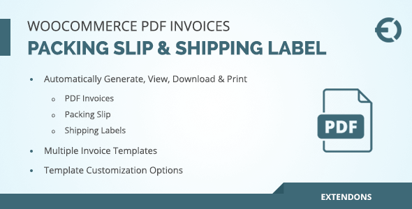 WooCommerce PDF Invoice, Packing Slip & Shipping Label Preview Wordpress Plugin - Rating, Reviews, Demo & Download