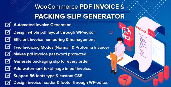 WooCommerce PDF Invoice & Packing Slip With Credit Note Preview Wordpress Plugin - Rating, Reviews, Demo & Download