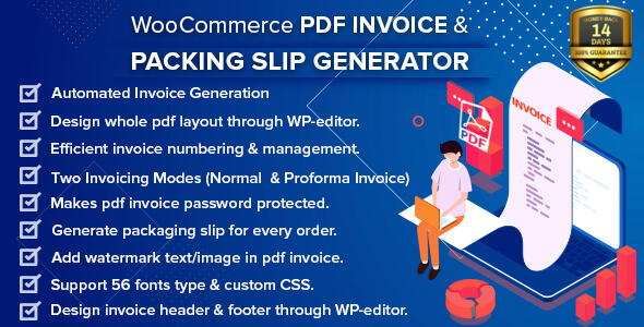 WooCommerce PDF Invoice & Packing Slip With Credit Note Preview Wordpress Plugin - Rating, Reviews, Demo & Download