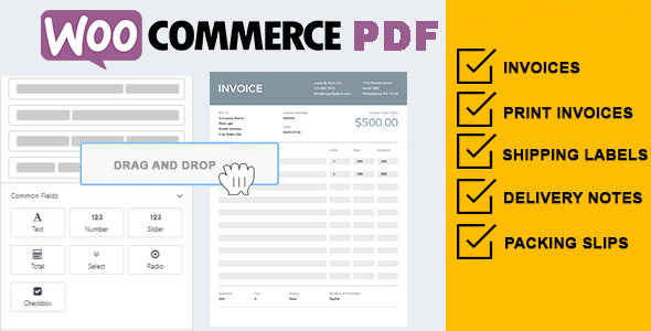 WooCommerce PDF Invoices & Packing Slips Customizer Preview Wordpress Plugin - Rating, Reviews, Demo & Download