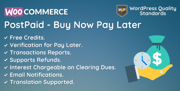 WooCommerce PostPaid – Buy Now Pay Later Preview Wordpress Plugin - Rating, Reviews, Demo & Download