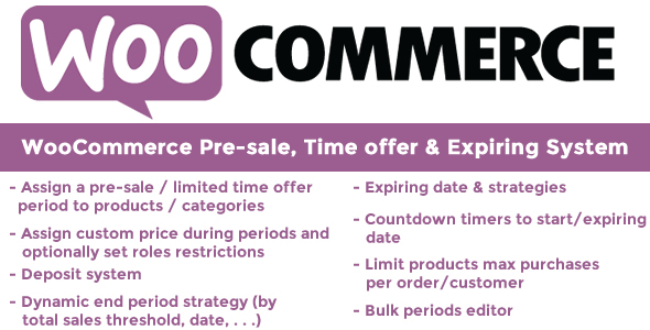 WooCommerce Pre-sale, Time Offer & Expiring System Preview Wordpress Plugin - Rating, Reviews, Demo & Download