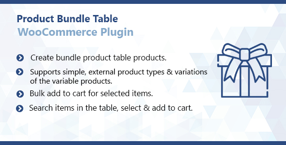 WooCommerce Product Bundle Table Plugin Preview - Rating, Reviews, Demo & Download