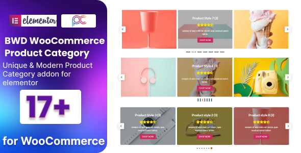 WooCommerce Product Category Carousel For Elementor Preview Wordpress Plugin - Rating, Reviews, Demo & Download