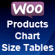 WooCommerce Product Chart Sizes Table