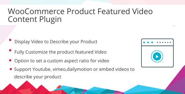 WooCommerce Product Featured Video Content Plugin Preview - Rating, Reviews, Demo & Download