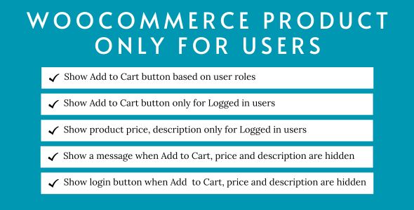 WooCommerce Product Only For Users Preview Wordpress Plugin - Rating, Reviews, Demo & Download