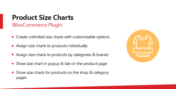 WooCommerce Product Size Charts Plugin Preview - Rating, Reviews, Demo & Download