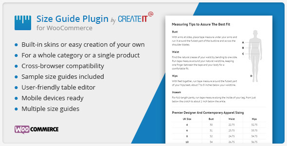 WooCommerce Product Size Guide Preview Wordpress Plugin - Rating, Reviews, Demo & Download