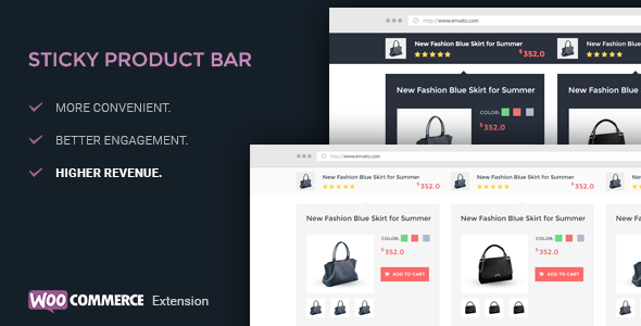 WooCommerce Product Sticky Bar – WooCommerce Extension Preview Wordpress Plugin - Rating, Reviews, Demo & Download