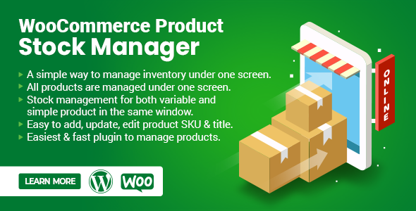 WooCommerce Product Stock Manager Preview Wordpress Plugin - Rating, Reviews, Demo & Download