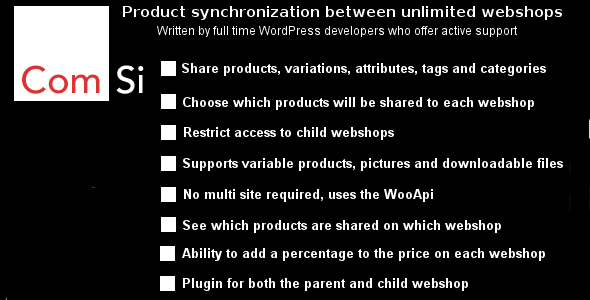 WooCommerce Product Synchronization Between Unlimited Webshops Preview Wordpress Plugin - Rating, Reviews, Demo & Download