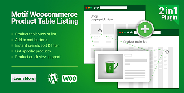 WooCommerce Product Table Listing Preview Wordpress Plugin - Rating, Reviews, Demo & Download