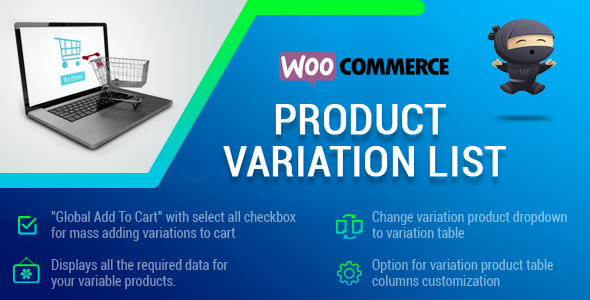 WooCommerce Product Variation List Preview Wordpress Plugin - Rating, Reviews, Demo & Download