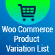 WooCommerce Product Variation List