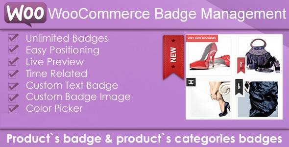 Woocommerce Products Badge Management Preview Wordpress Plugin - Rating, Reviews, Demo & Download
