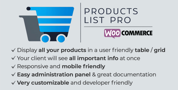 Woocommerce Products List Pro Preview Wordpress Plugin - Rating, Reviews, Demo & Download