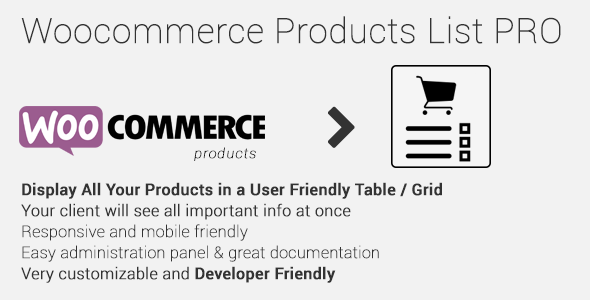 Woocommerce Products List Pro Preview Wordpress Plugin - Rating, Reviews, Demo & Download