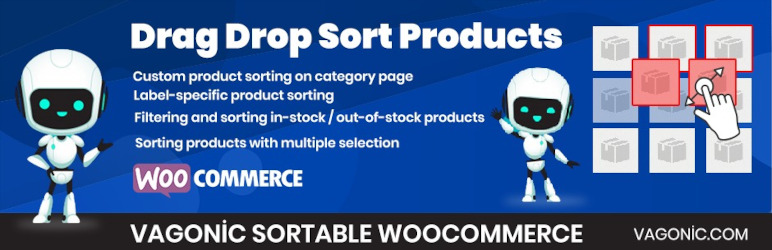 Woocommerce Products Reorder Drag Drop Multiple Sort – Sortable, Rearrange Products Vagonic Preview Wordpress Plugin - Rating, Reviews, Demo & Download