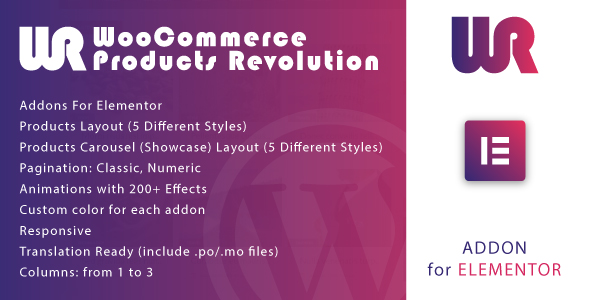 WooCommerce Products Revolution For Elementor WordPress Plugin Preview - Rating, Reviews, Demo & Download