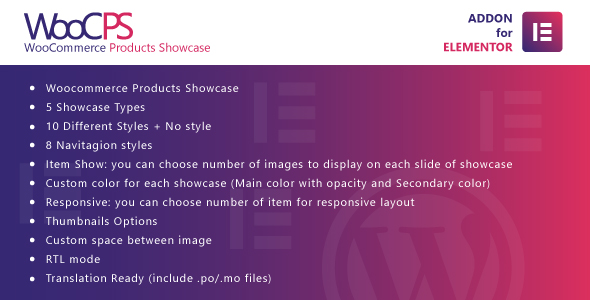 WooCommerce Products Showcase For Elementor WordPress Plugin Preview - Rating, Reviews, Demo & Download