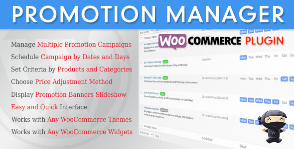 WooCommerce Promotion Manager Preview Wordpress Plugin - Rating, Reviews, Demo & Download