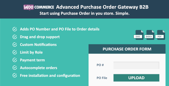 WooCommerce Purchase Order Gateway B2B Preview Wordpress Plugin - Rating, Reviews, Demo & Download