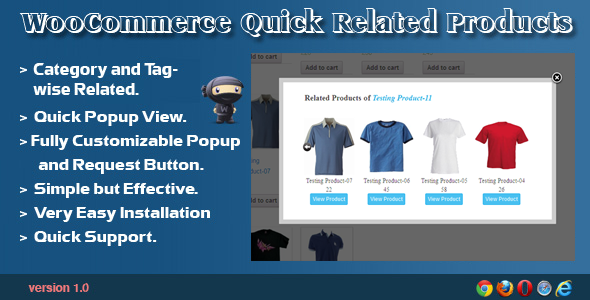 WooCommerce Quick Related Products Preview Wordpress Plugin - Rating, Reviews, Demo & Download