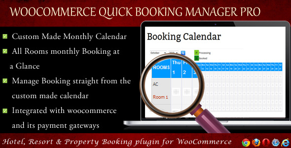 WooCommerce Quick Resort & Hotel Booking Calendar Preview Wordpress Plugin - Rating, Reviews, Demo & Download