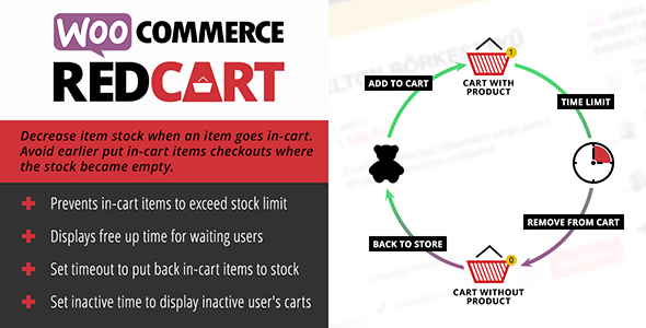 WooCommerce RedCart – Reduce Stock On In-cart Items Preview Wordpress Plugin - Rating, Reviews, Demo & Download