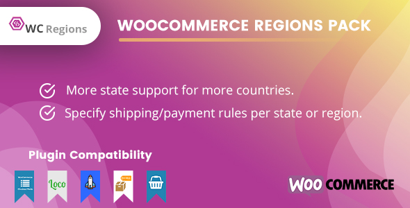 WooCommerce Regions Pack Preview Wordpress Plugin - Rating, Reviews, Demo & Download
