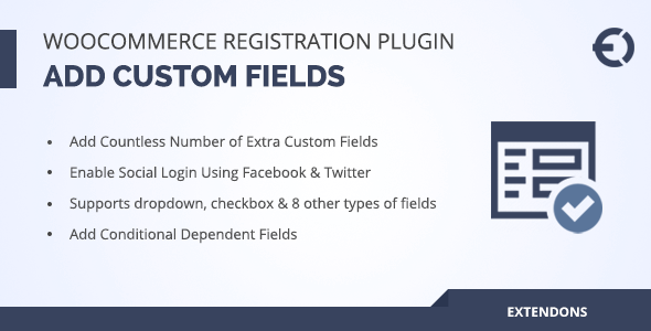 WooCommerce Registration Fields Plugin – Custom Signup Fields Preview - Rating, Reviews, Demo & Download
