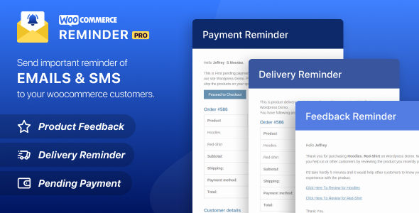 WooCommerce Reminder Emails Plugin for Wordpress Preview - Rating, Reviews, Demo & Download