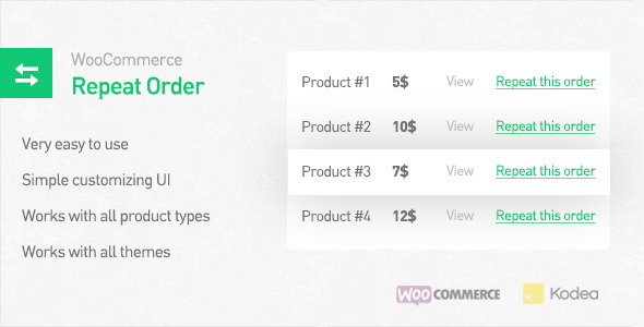 WooCommerce Repeat Order Preview Wordpress Plugin - Rating, Reviews, Demo & Download