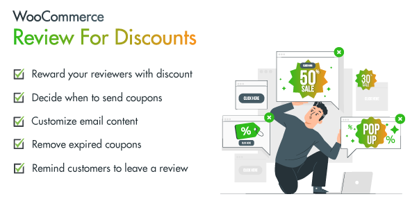 WooCommerce Reviews For Discount Preview Wordpress Plugin - Rating, Reviews, Demo & Download