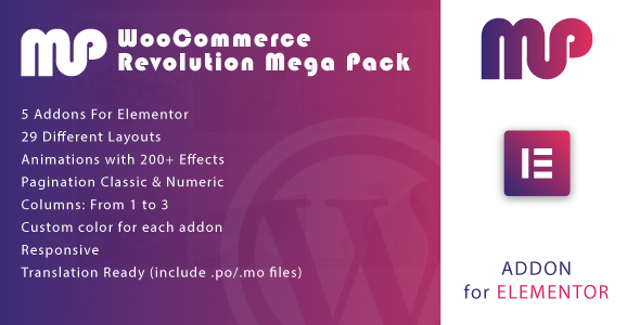 WooCommerce Revolution Mega Pack For Elementor WordPress Plugin Preview - Rating, Reviews, Demo & Download