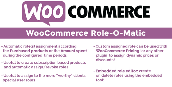 WooCommerce Role-O-Matic Preview Wordpress Plugin - Rating, Reviews, Demo & Download