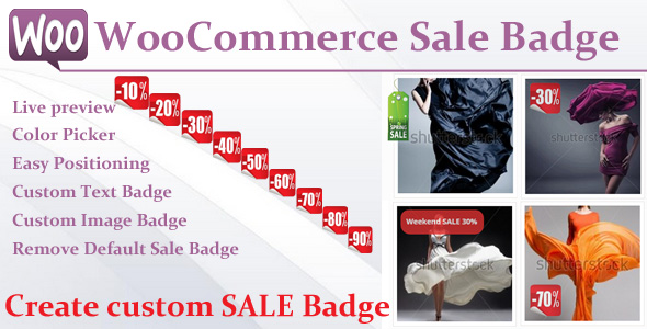 WooCommerce Sale Badge Preview Wordpress Plugin - Rating, Reviews, Demo & Download