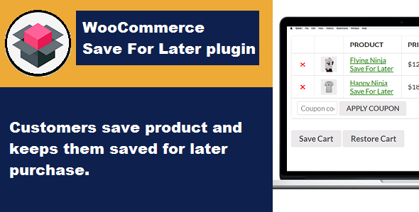 Woocommerce Save For Later Preview Wordpress Plugin - Rating, Reviews, Demo & Download