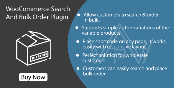 WooCommerce Search And Bulk Order Plugin Preview - Rating, Reviews, Demo & Download