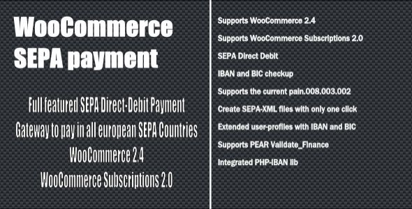 WooCommerce SEPA Payment Gateway Preview Wordpress Plugin - Rating, Reviews, Demo & Download