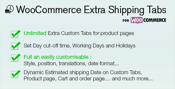 WooCommerce Shipping Extra Tabs Preview Wordpress Plugin - Rating, Reviews, Demo & Download